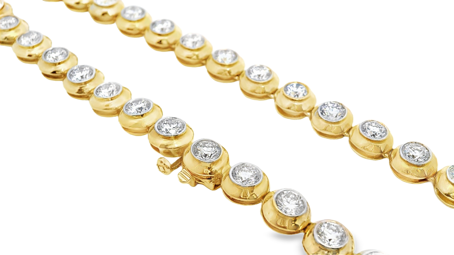 13.42Ct Lab Diamond Necklace 14k Yellow Gold