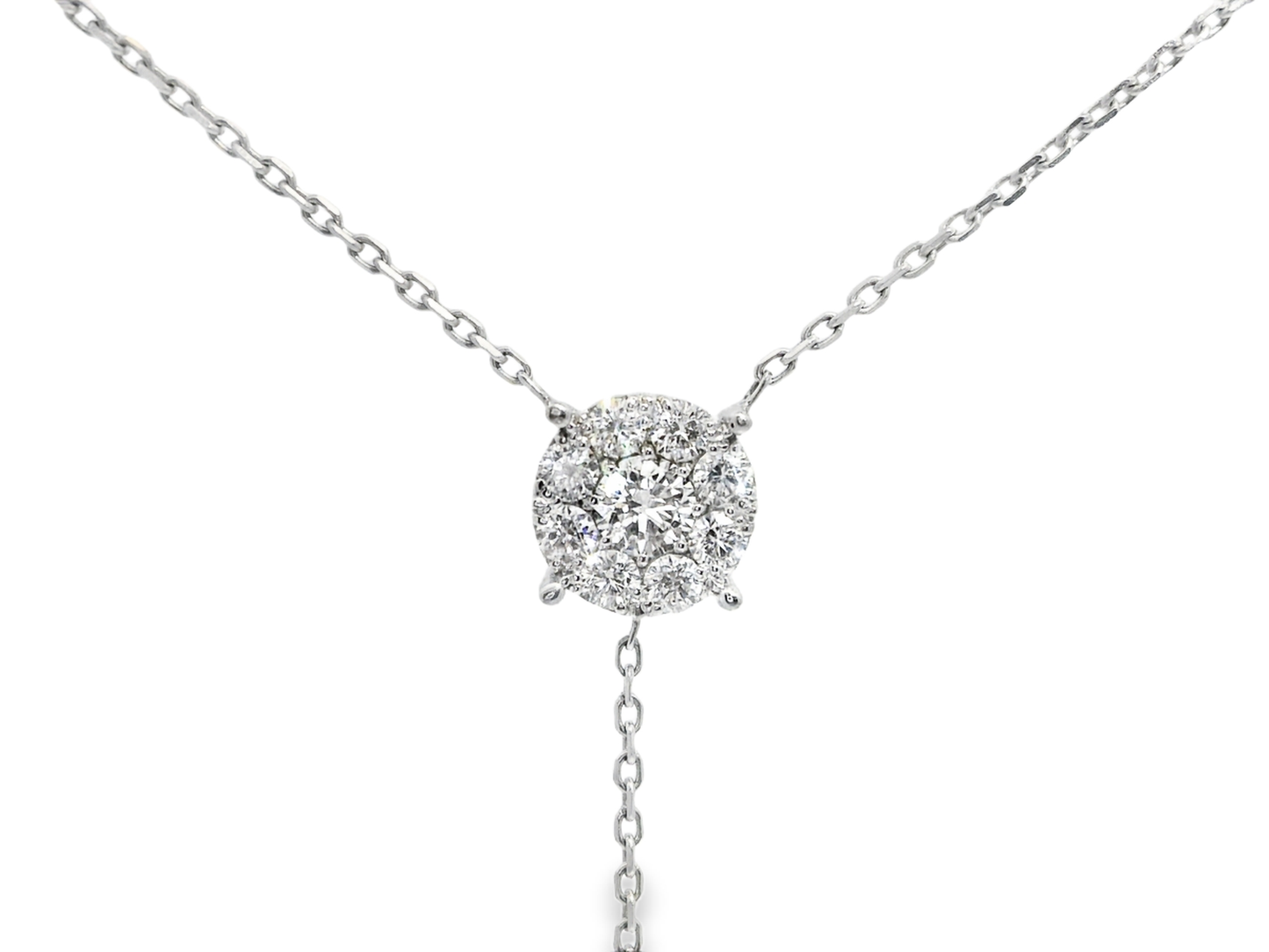 0.74CT Diamond Pendant 14k White Gold