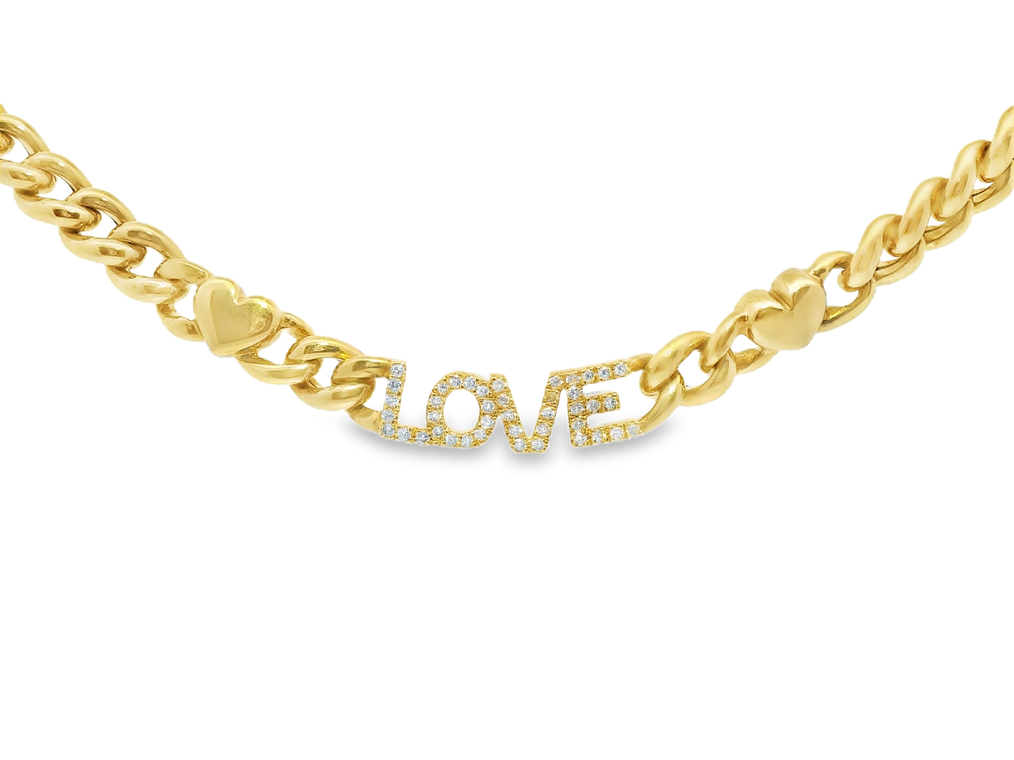 0.24Ct Diamond Love Pendant 18k Yellow Gold