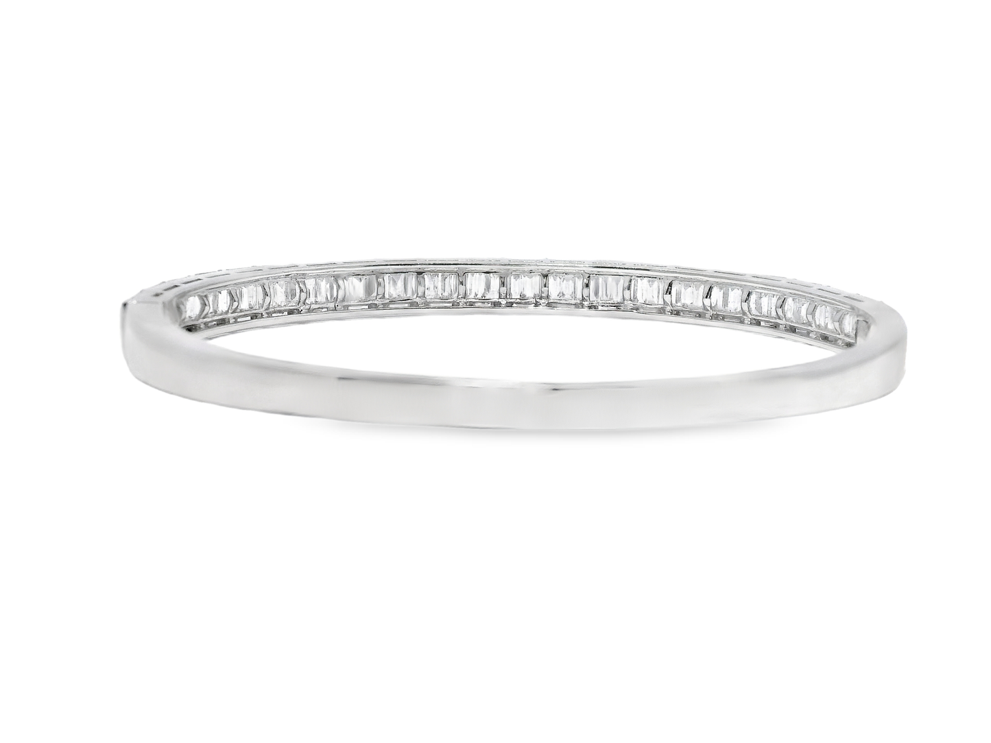 3.17CT Diamond Bangle 18k White Gold