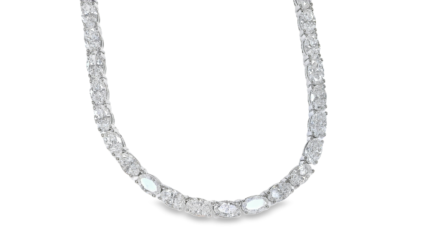 15.38CT Lab Diamond Necklace 14k White Gold