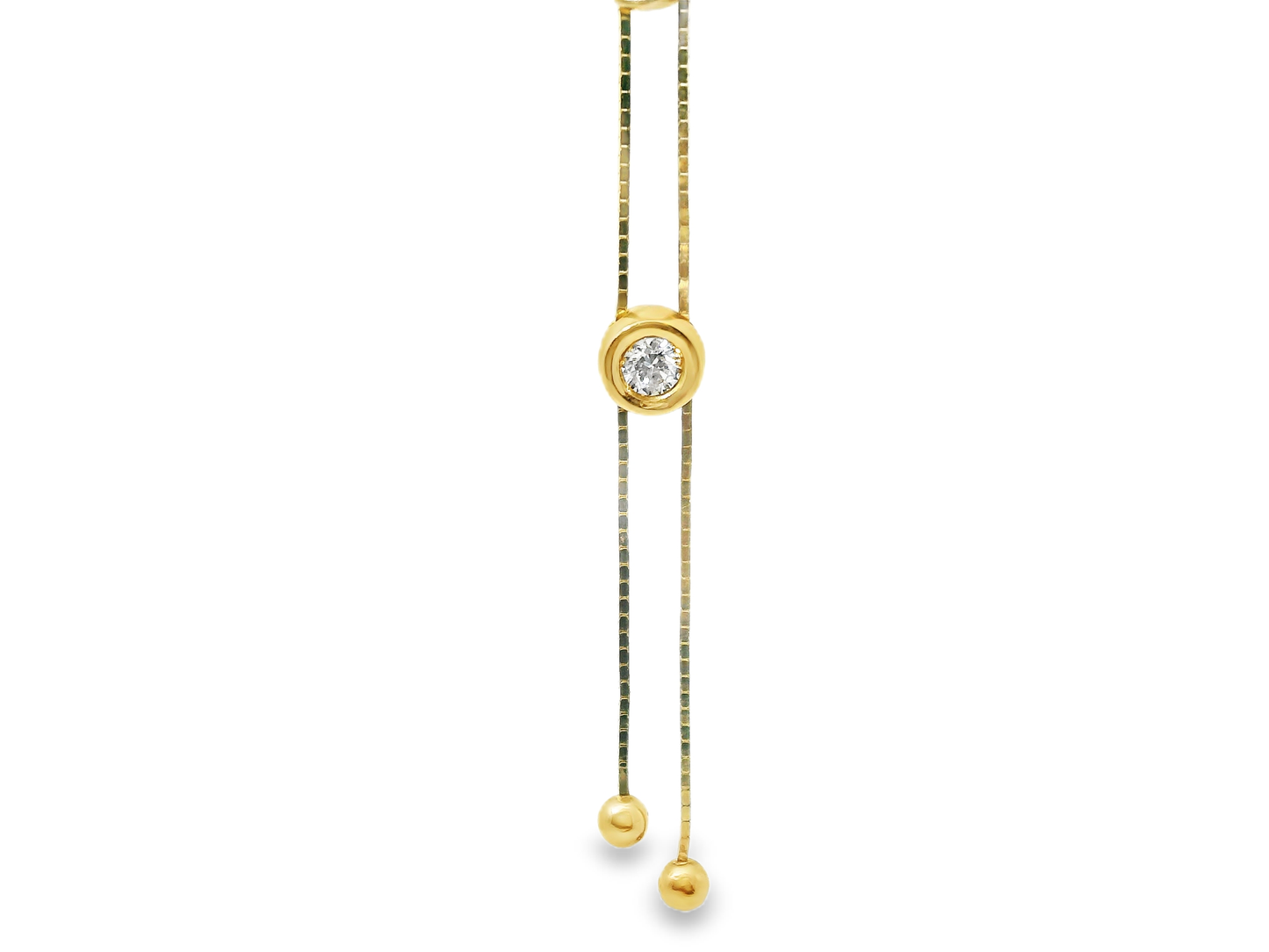 0.42CT Diamond Bezel Zip Pendant 14k Yellow Gold