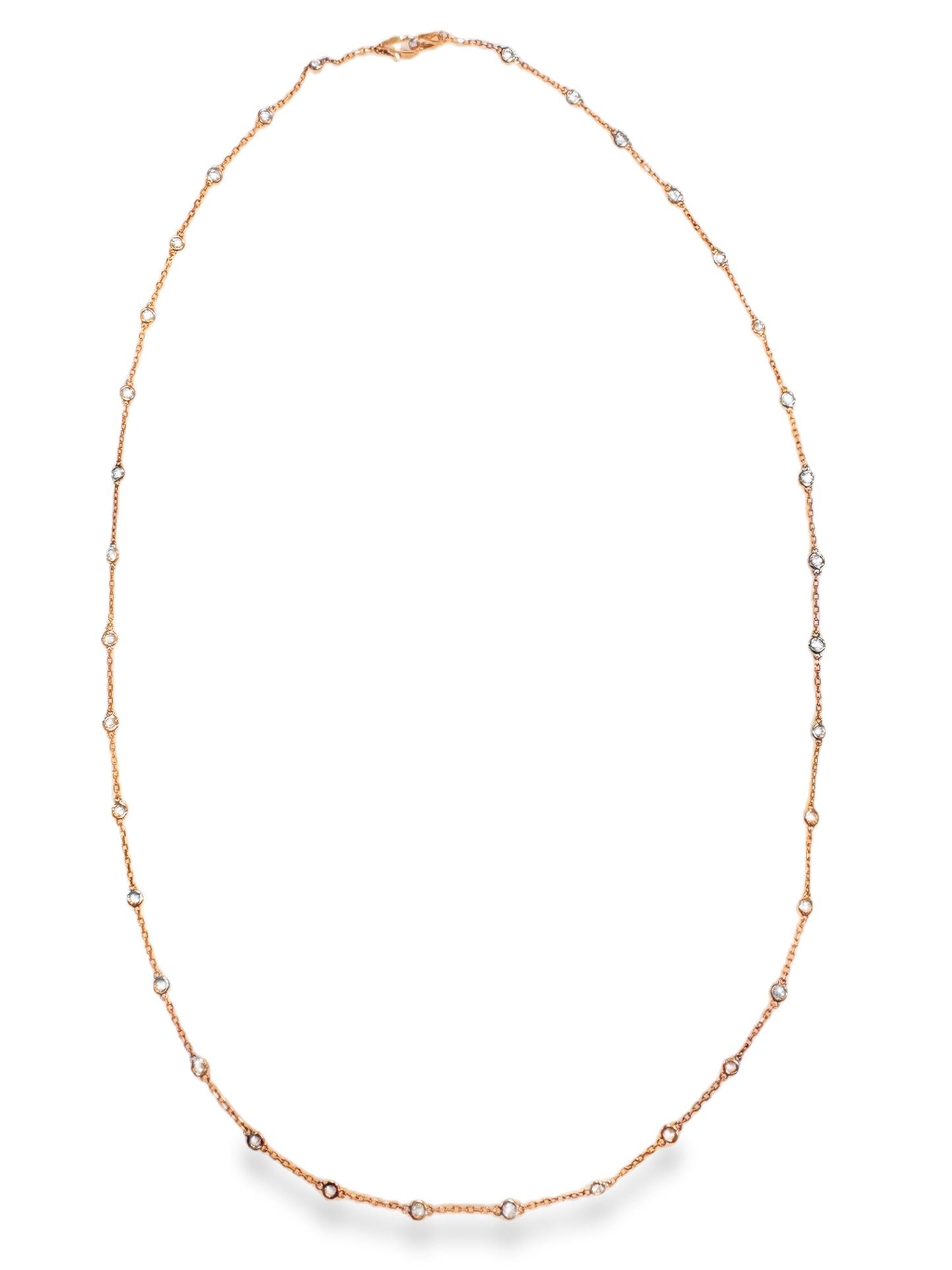 1.39CT Diamond Necklace 14k Rose Gold