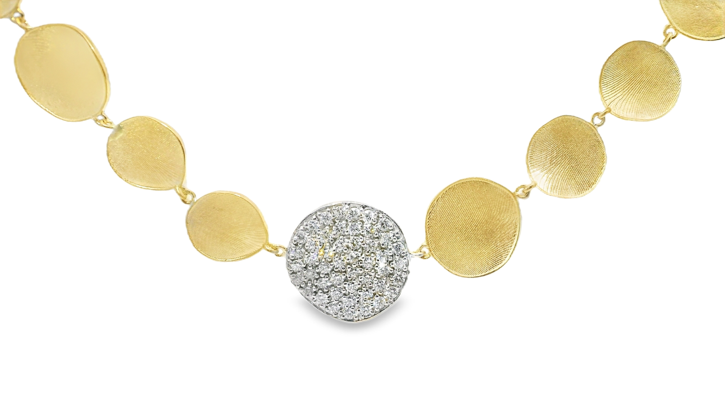2.21CT Diamond Disc Fashion Necklace 14k Yellow Gold