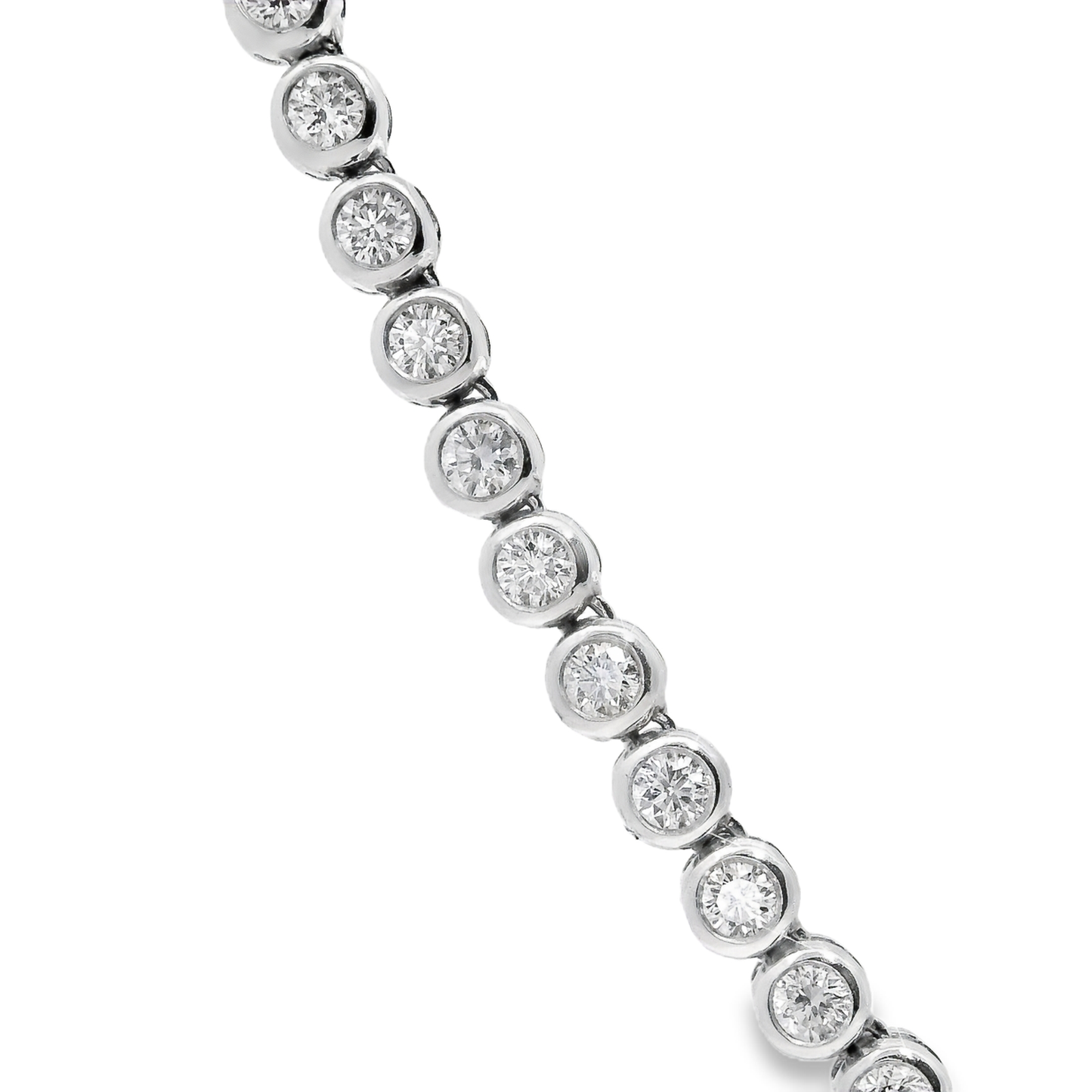 7.88CT Diamond Bezel Tennis 14k White Gold Necklace