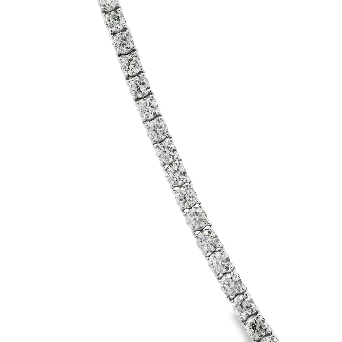 17.18CT Diamond 4 Prong Tennis Necklace 14k White Gold