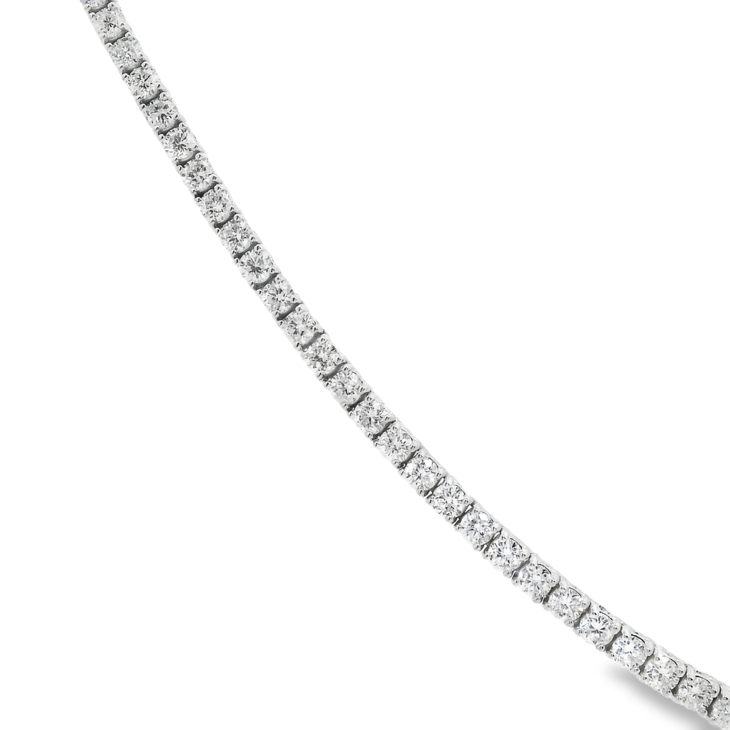 6.60CT Diamond 4 Prong Tennis 14k White Gold Necklace