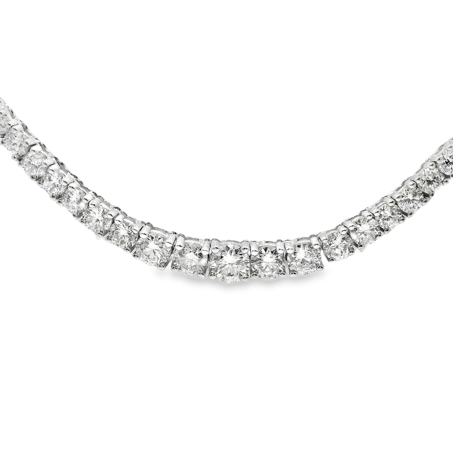 4.64CT Diamond 4 Prong Tennis 14K White Gold Necklace