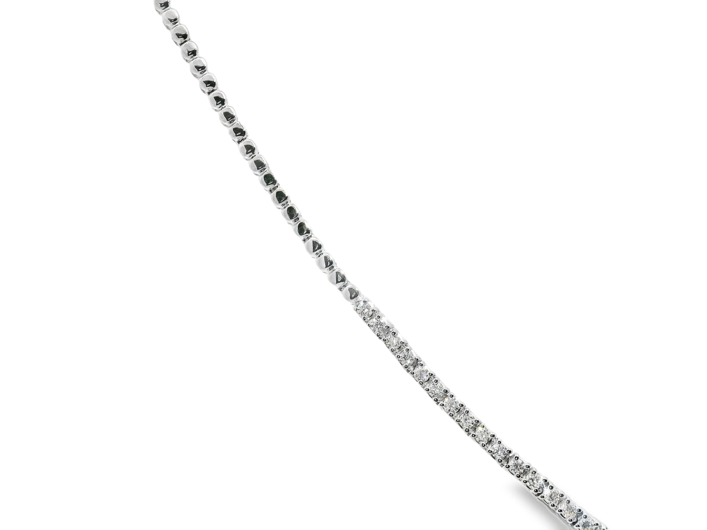 3.75CT Graduated Diamond Tennis Necklace 18k White Gold