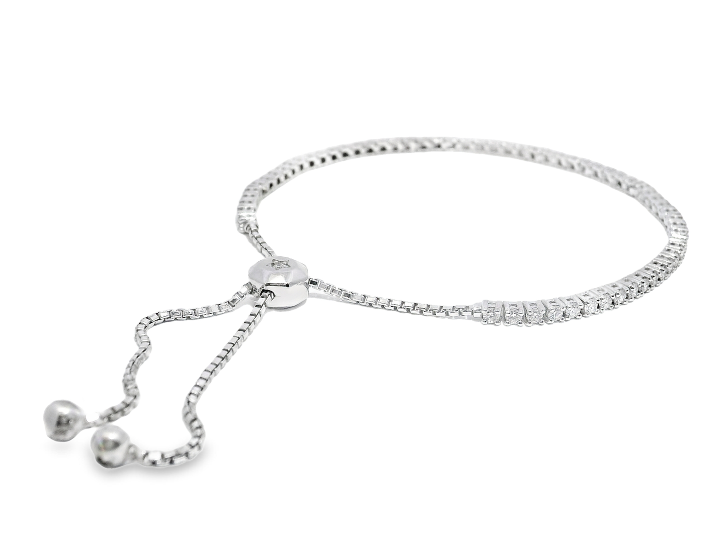 1.43CT Diamond Zip Tennis Bracelet 14k White Gold