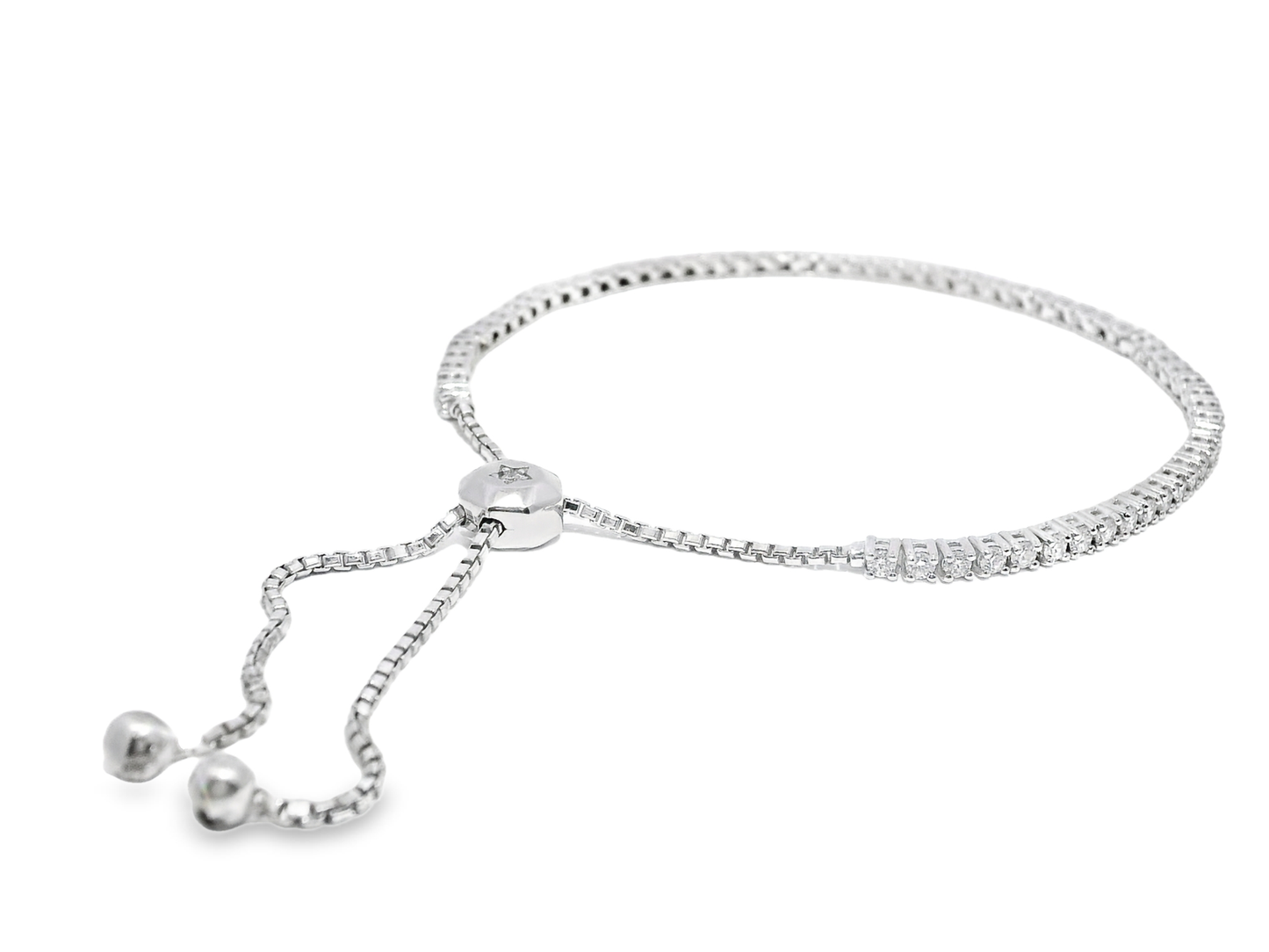 1.47Ct Diamond 4 Prong Zip Bracelet 14K White Gold