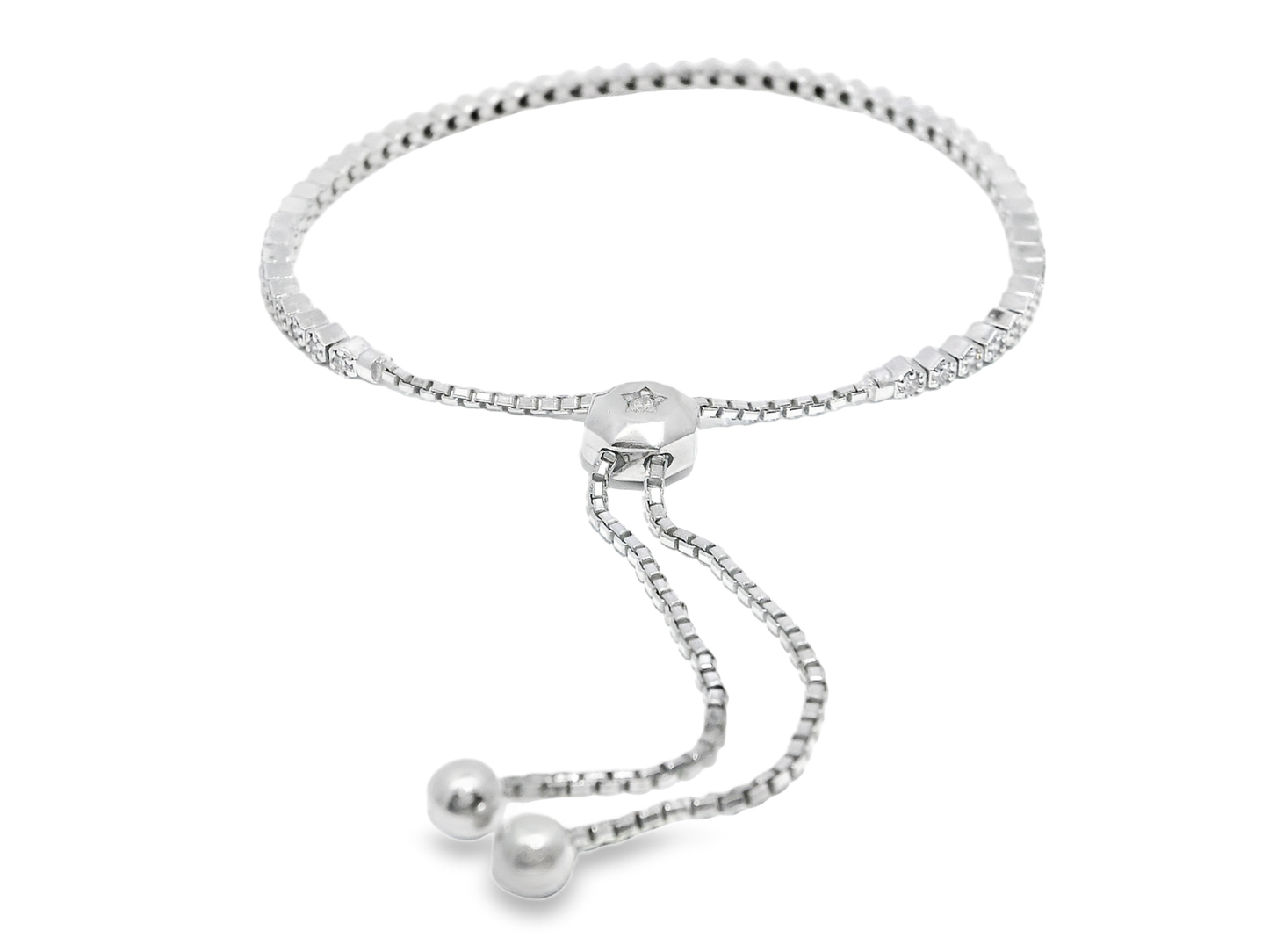 1.05Ct Diamond Buttercup Zip Bracelet 14K White Gold