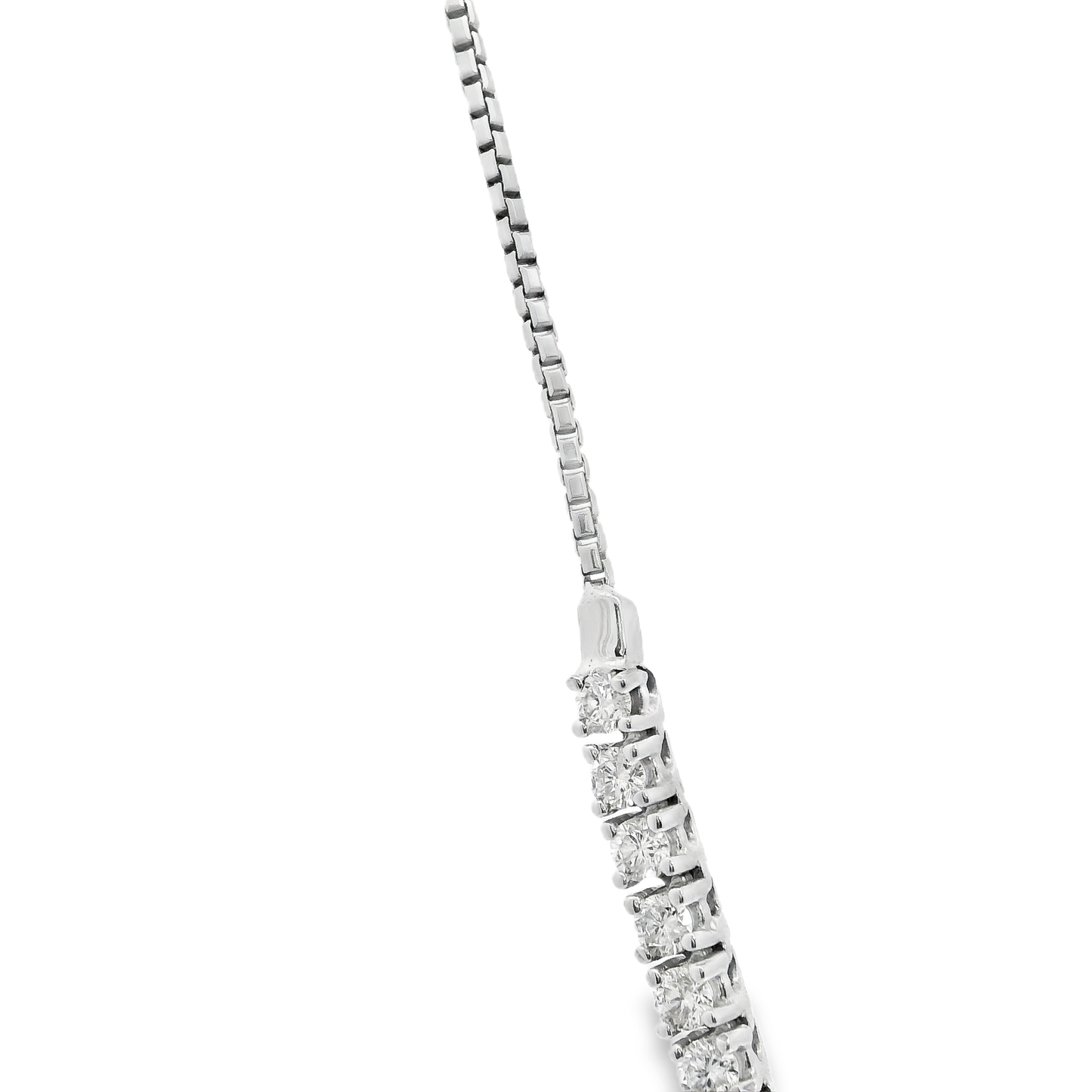 4.58CT Diamond Adjustable 4 Prong Tennis Necklace 14K White Gold