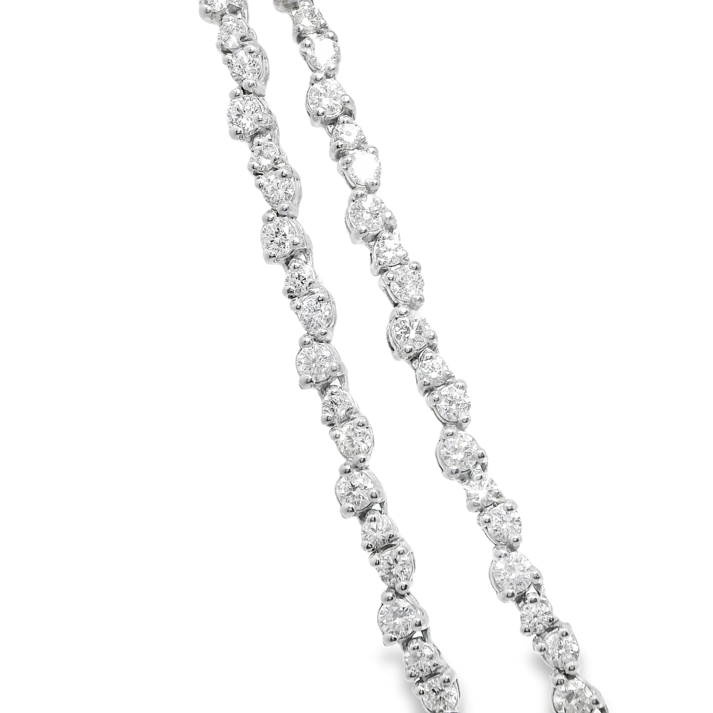 10.46CT Diamond Tennis Necklace 14k White Gold 36 Inches