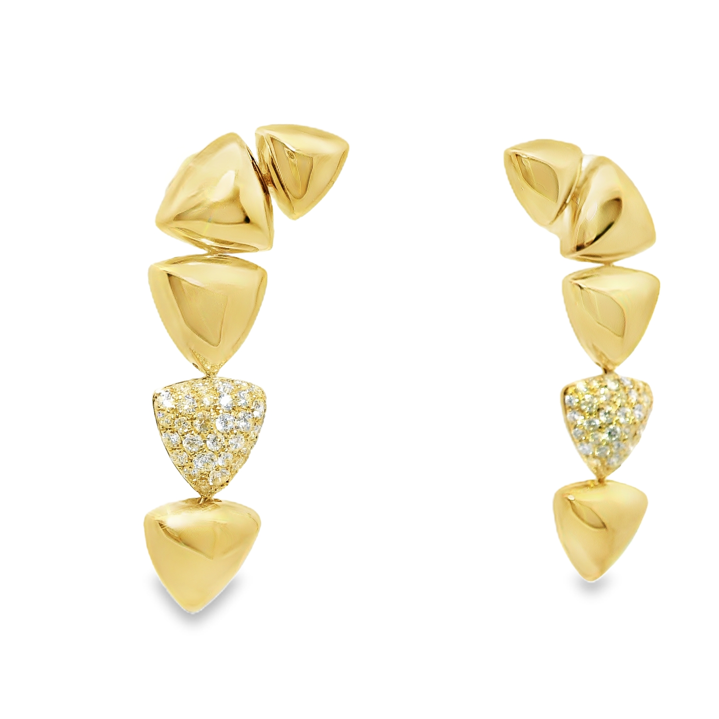 0.98CT Diamond Earrings 14k Yellow Gold