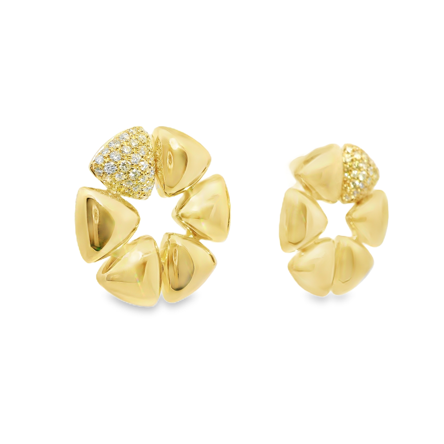 0.97CT Diamond Earrings 14k Yellow Gold