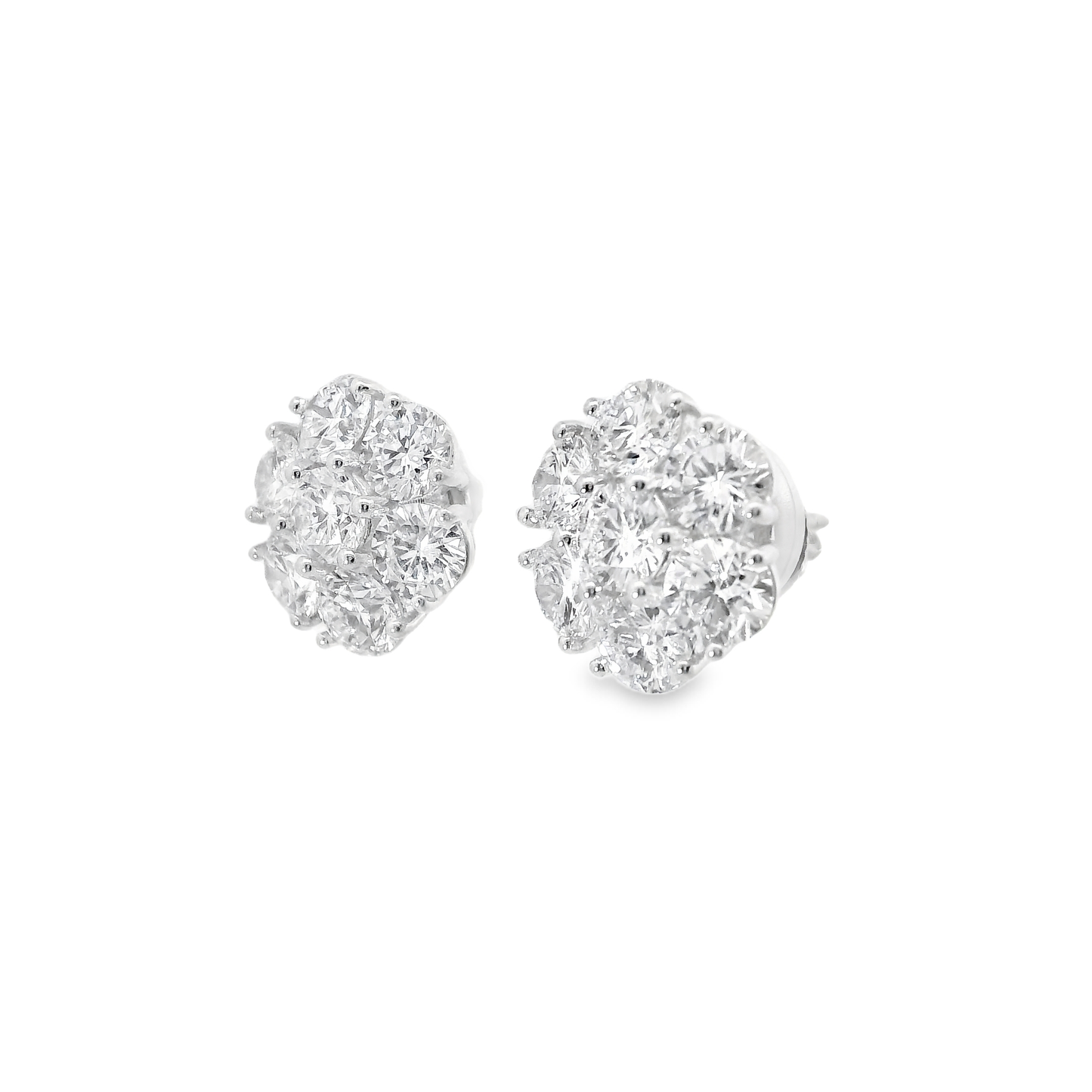 4.75ct Lab Diamond Flower Stud Earring 14k White Gold