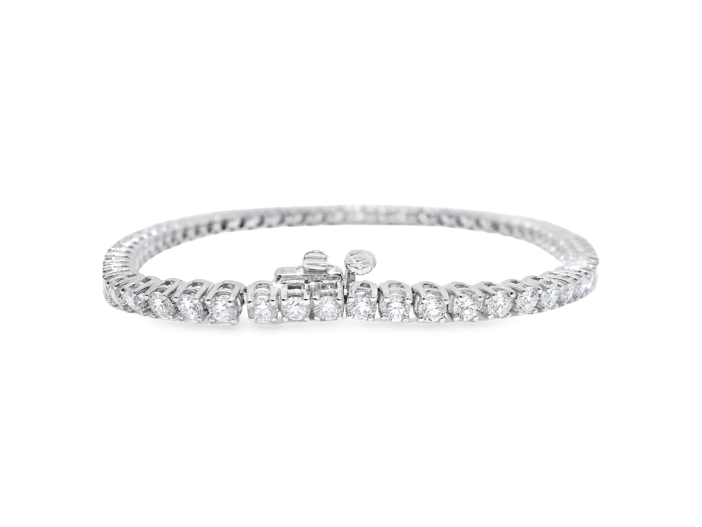 4.31CT Lab Diamond Tennis Bracelet 14k White Gold