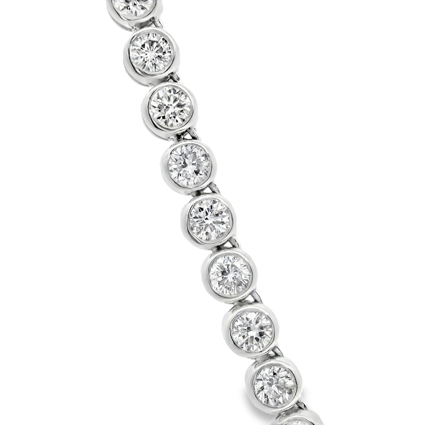 7.07ct Diamond Bezel Necklace in 14k White Gold