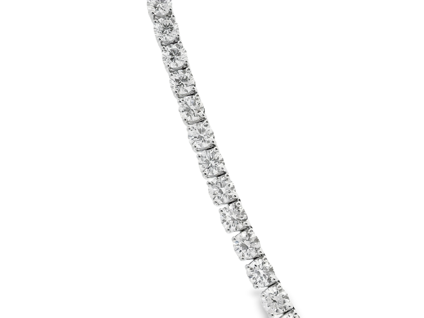 29.05CT Lab Diamond Tennis Necklace 14k Gold