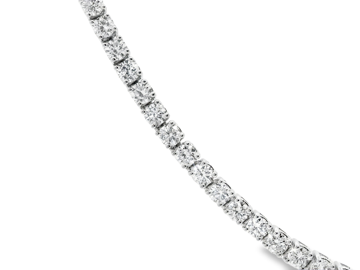 15.82CT Lab Diamond Tennis Necklace 14K White Gold
