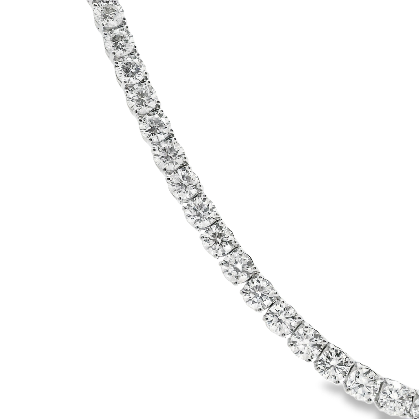 33.25CT Lab Diamond Tennis Necklace 14K White Gold