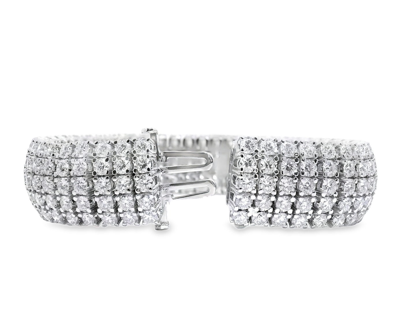 31.45CT Diamond Tennis Bracelet 14k White Gold