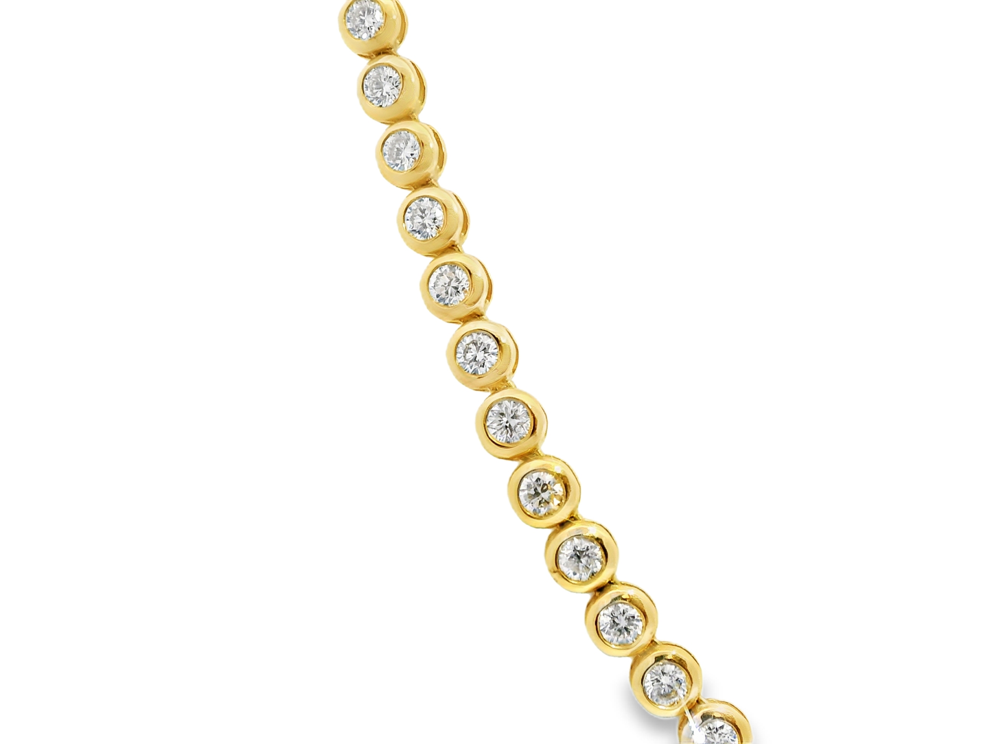 9.95CT Diamond Bezel Tennis Necklace 14K Yellow Gold