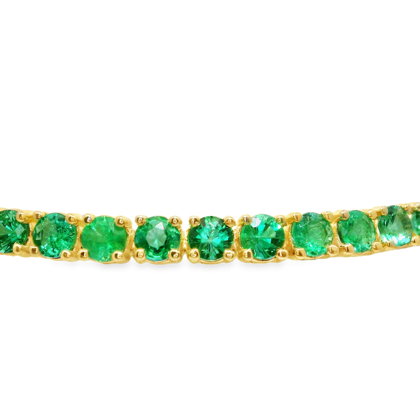 5.69CT Emerald Tennis Bracelet 14k Yellow Gold