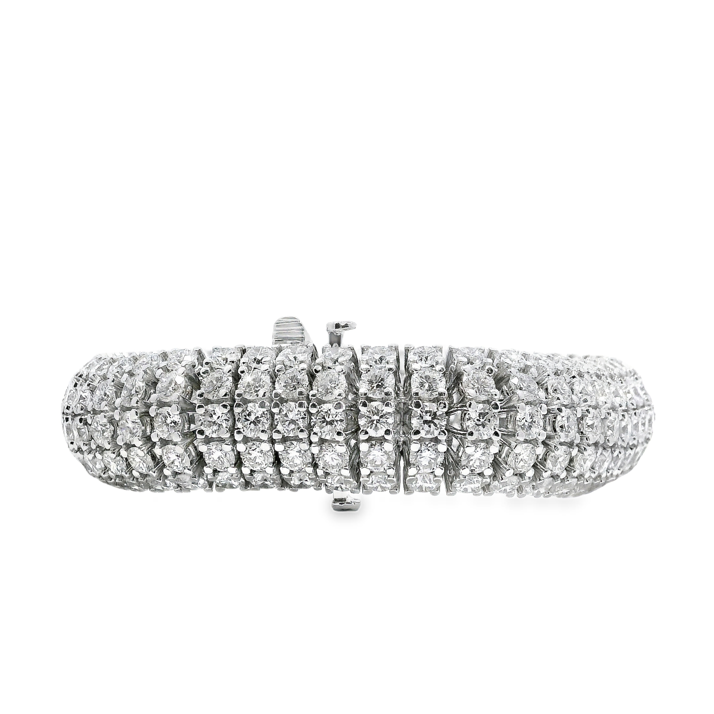 32.03CT Diamond 5 Row Tennis Bracelet 14k White Gold