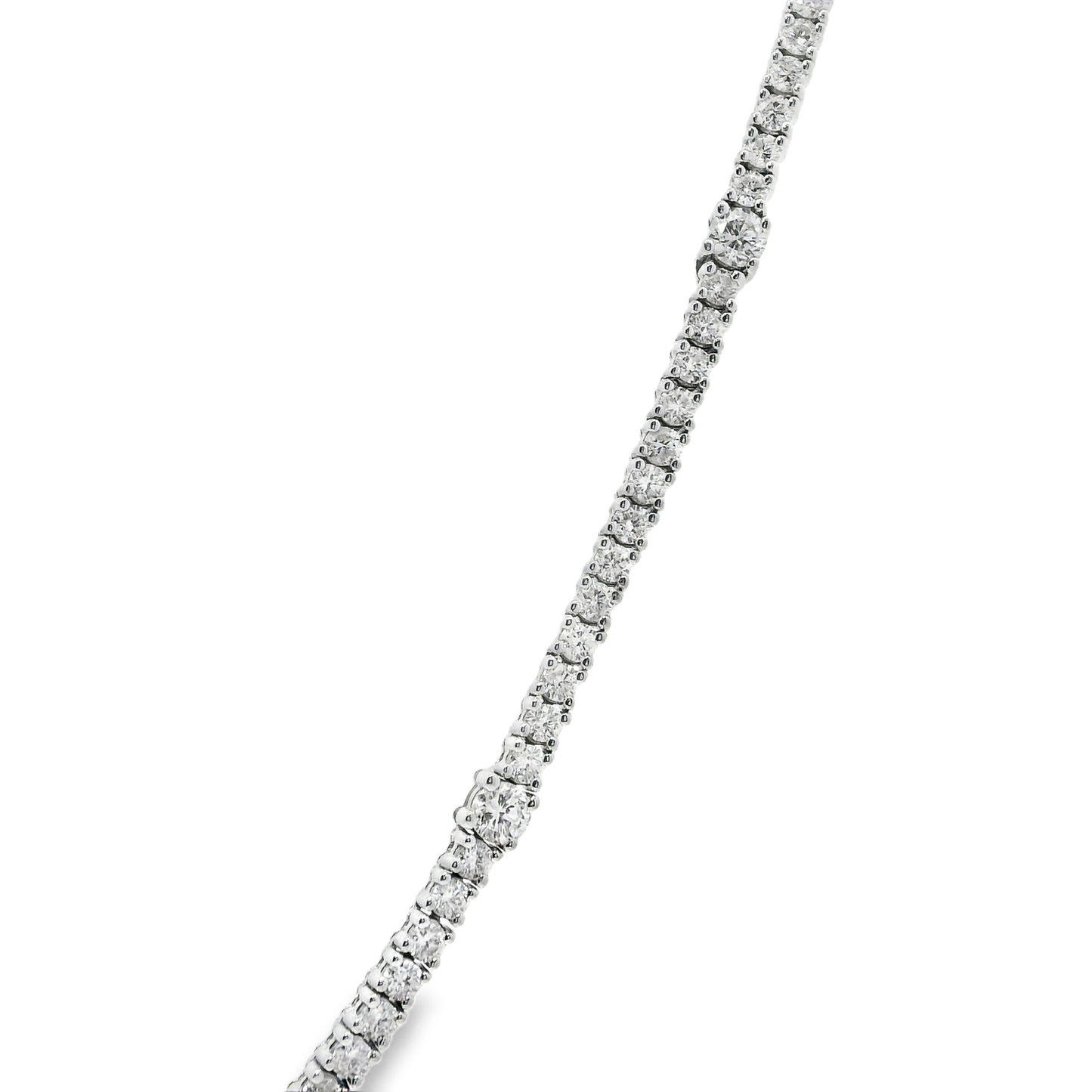 7.11CT Diamond Tennis Necklace 14k White Gold