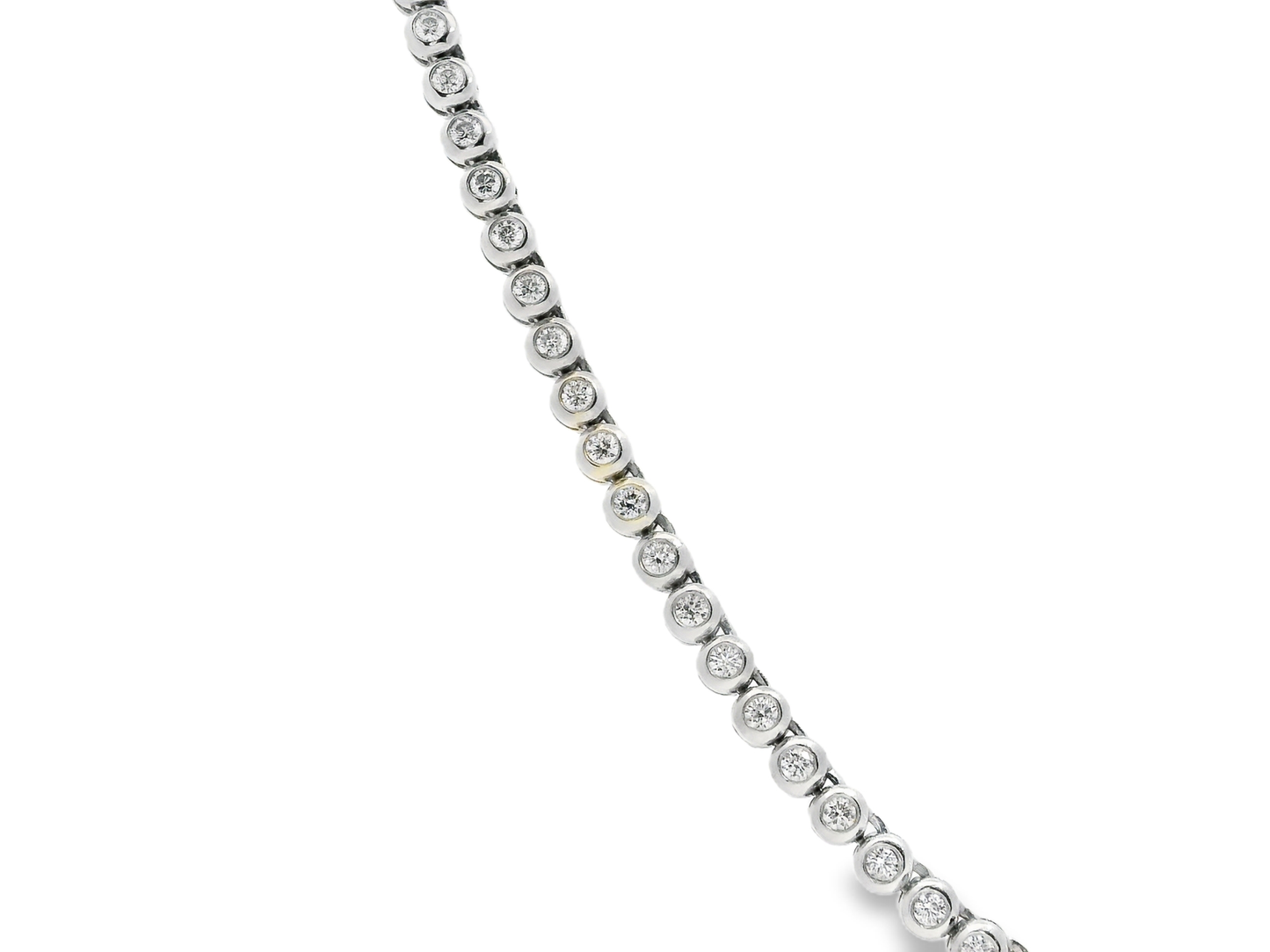 3.46CT Diamond Tennis Necklace 14k White Gold