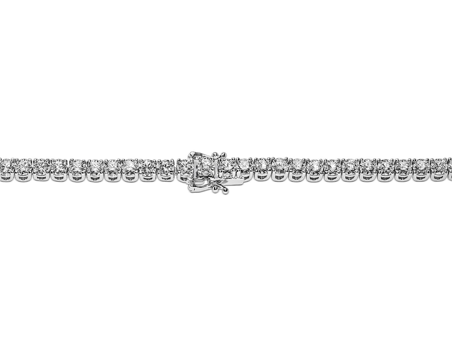 14.71CT 4 Prong Diamond Tennis Necklace 14k White Gold