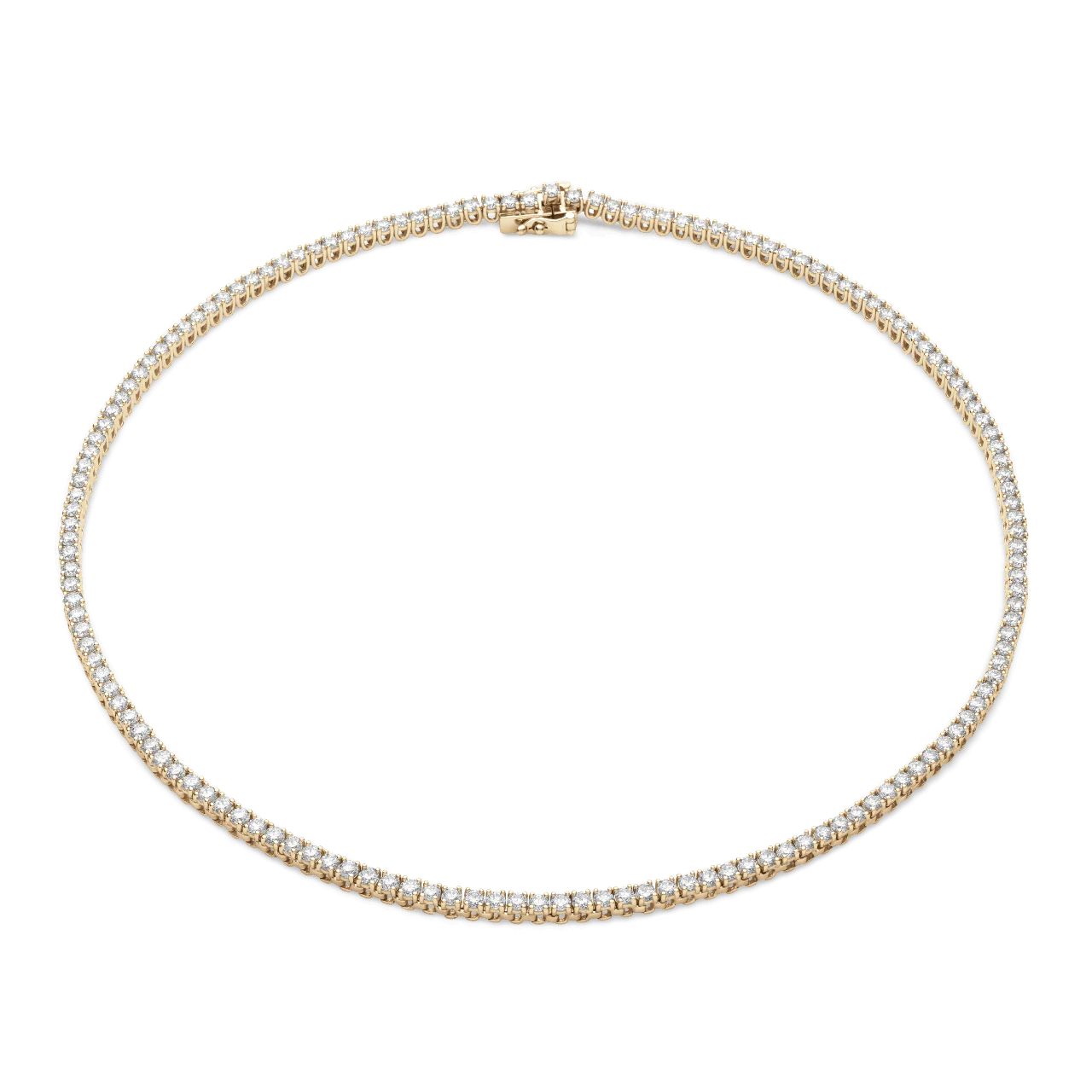 7.72CT 4 Prong Diamond Tennis Necklace 14k White Gold