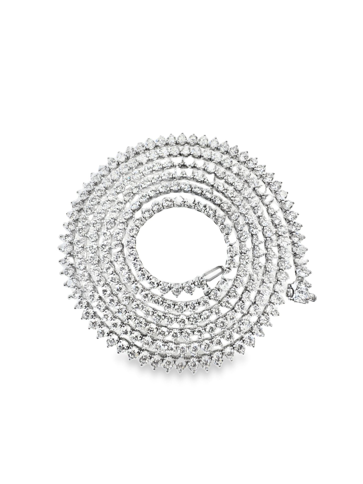 30.98CT Lab Diamond Necklace 14k White Gold