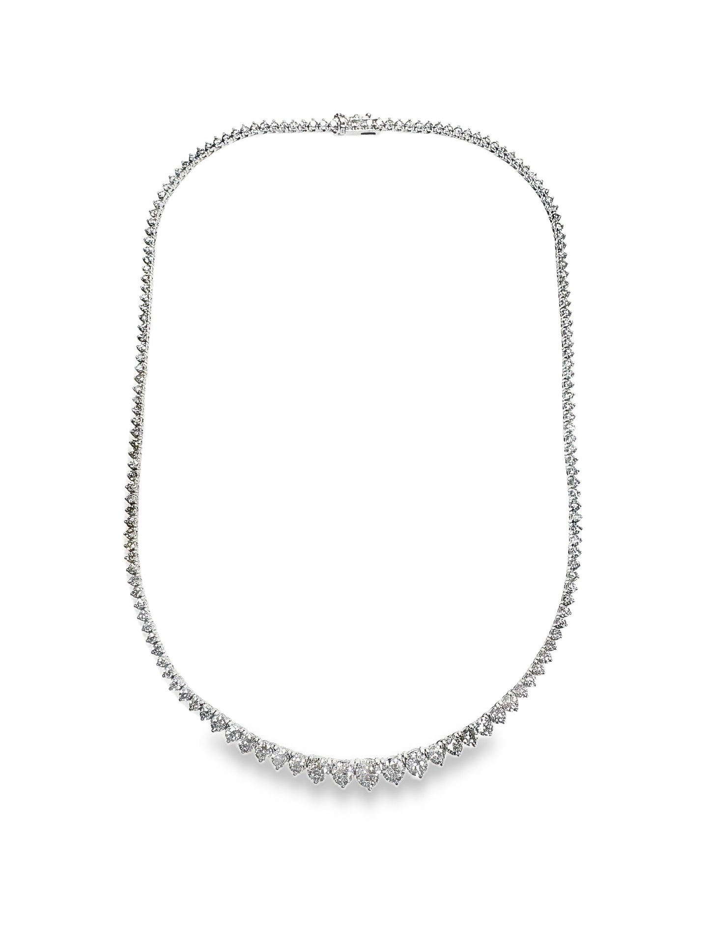 7Ct Diamond Graduated Tennis Necklace 14K White Gold