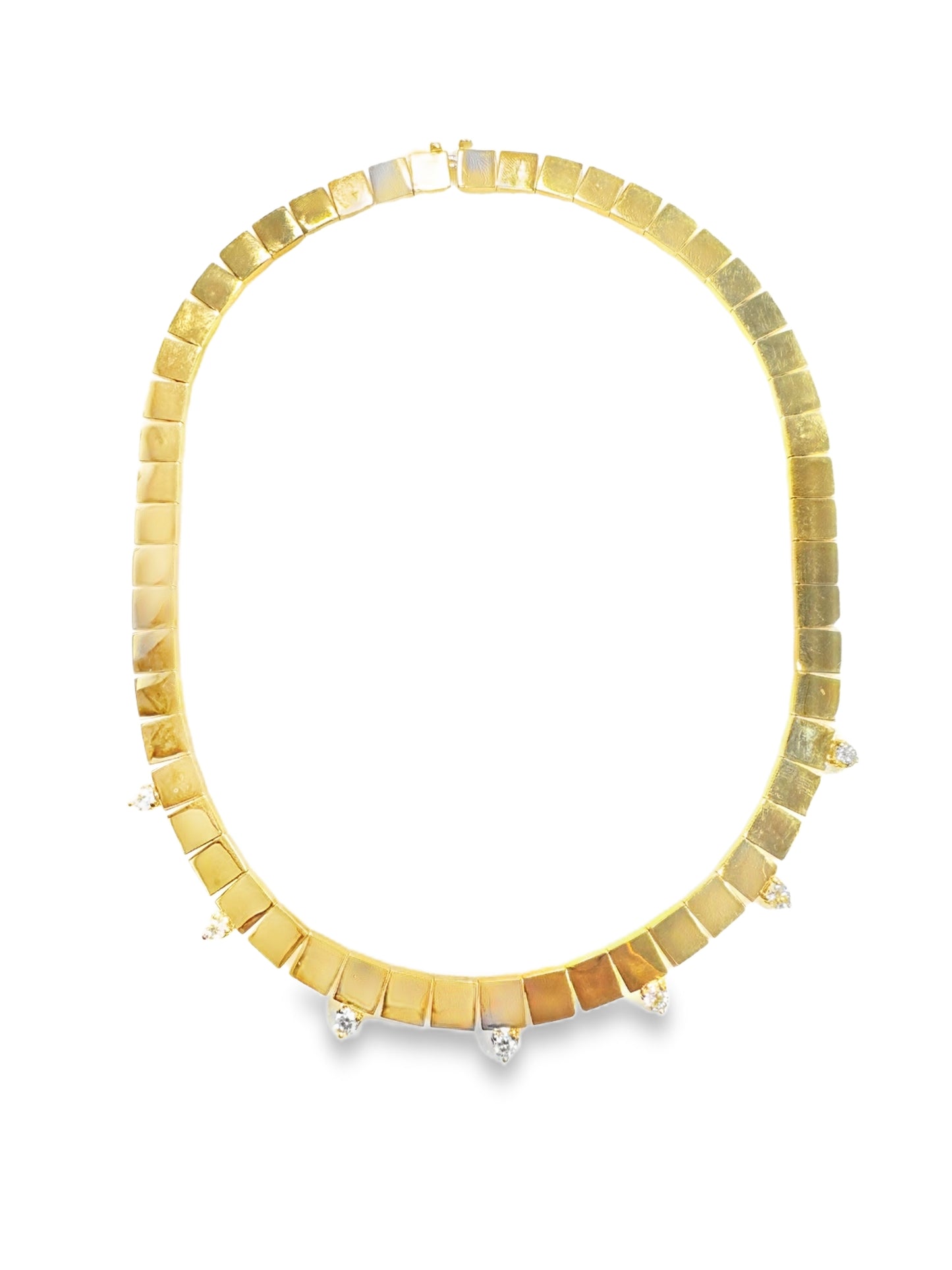 1.75CT Diamond and Plain Gold 14k Yellow Gold Necklace