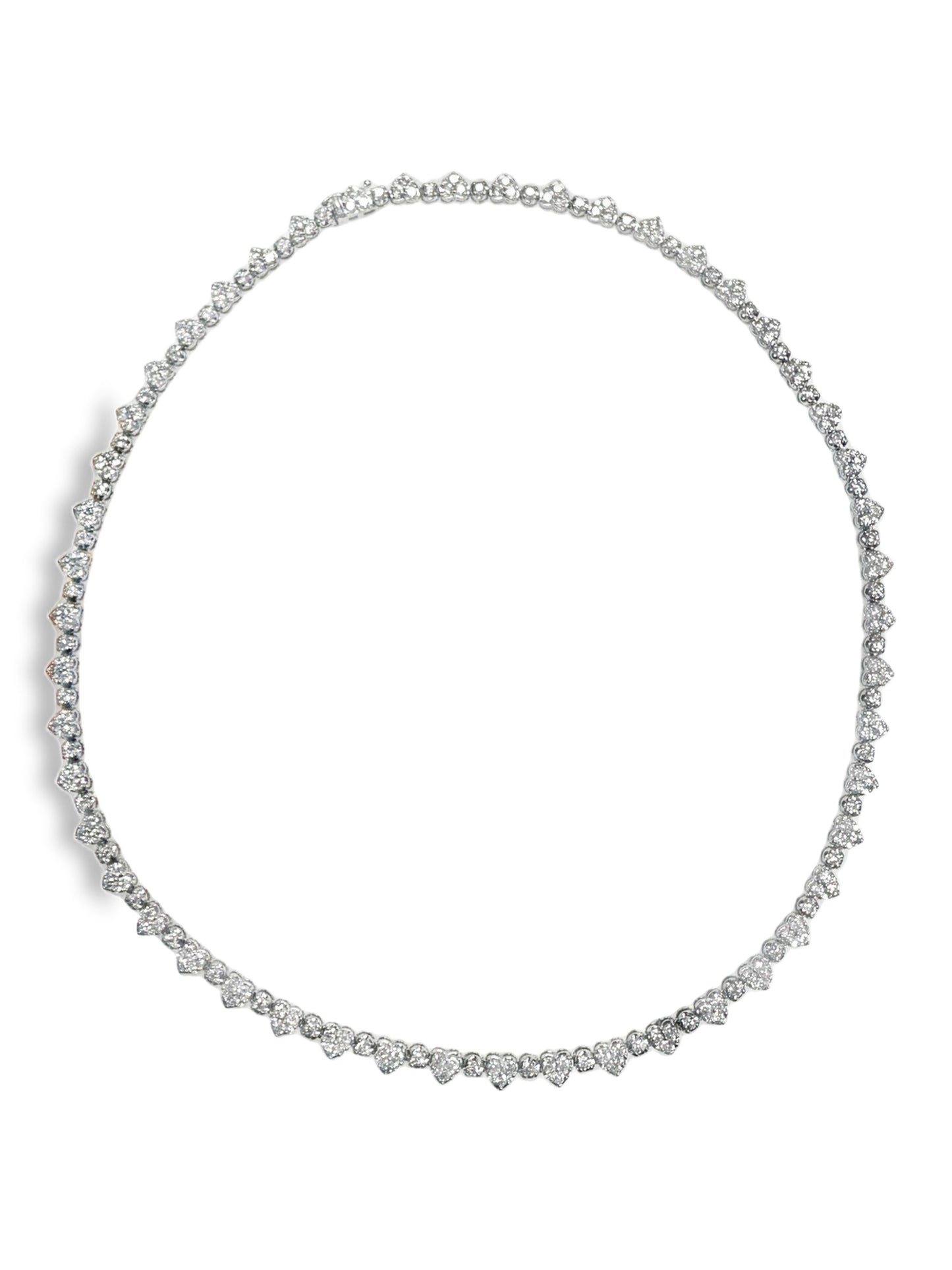 8.02CT Diamond 18k White Gold Heart Necklace