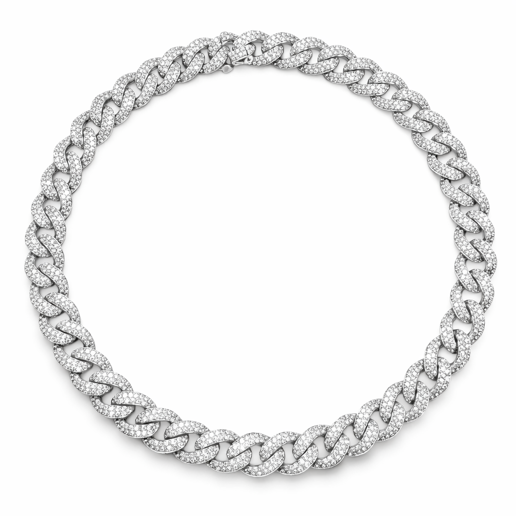 15.30CT Diamond Chain 14k White Gold Necklace