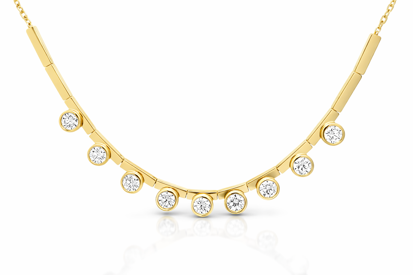 3.22CT Lab Diamond Necklace 14k Yellow Gold