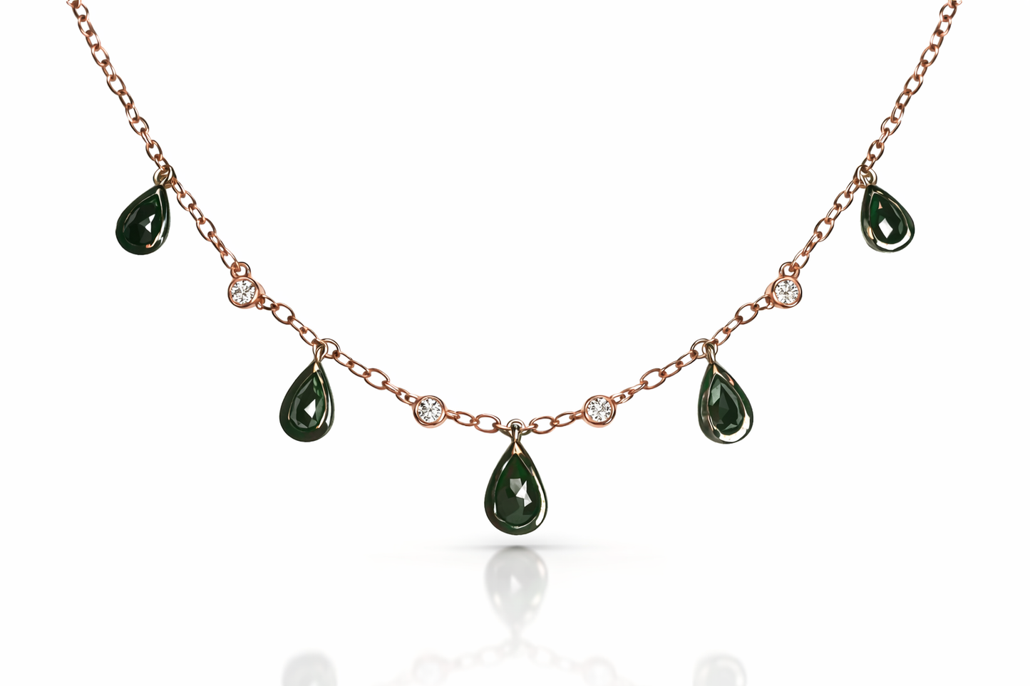 0.17CT diamond 1.08CT Black Diamond 18k Rose Gold Necklace