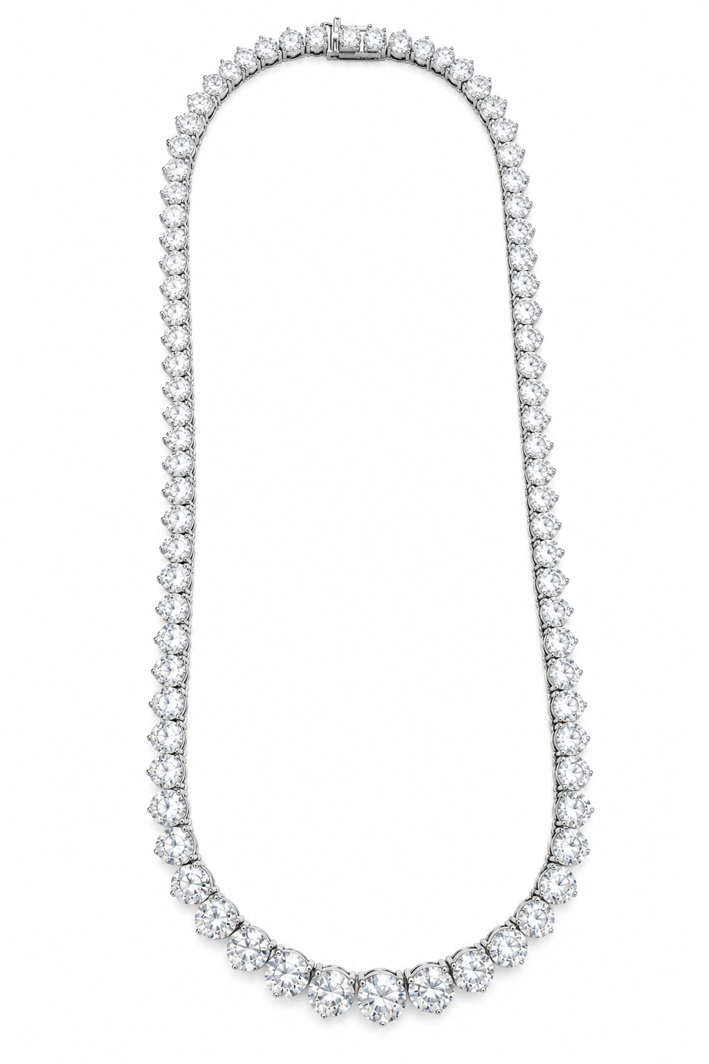 47.66CT Diamond Graduated Tennis Necklace