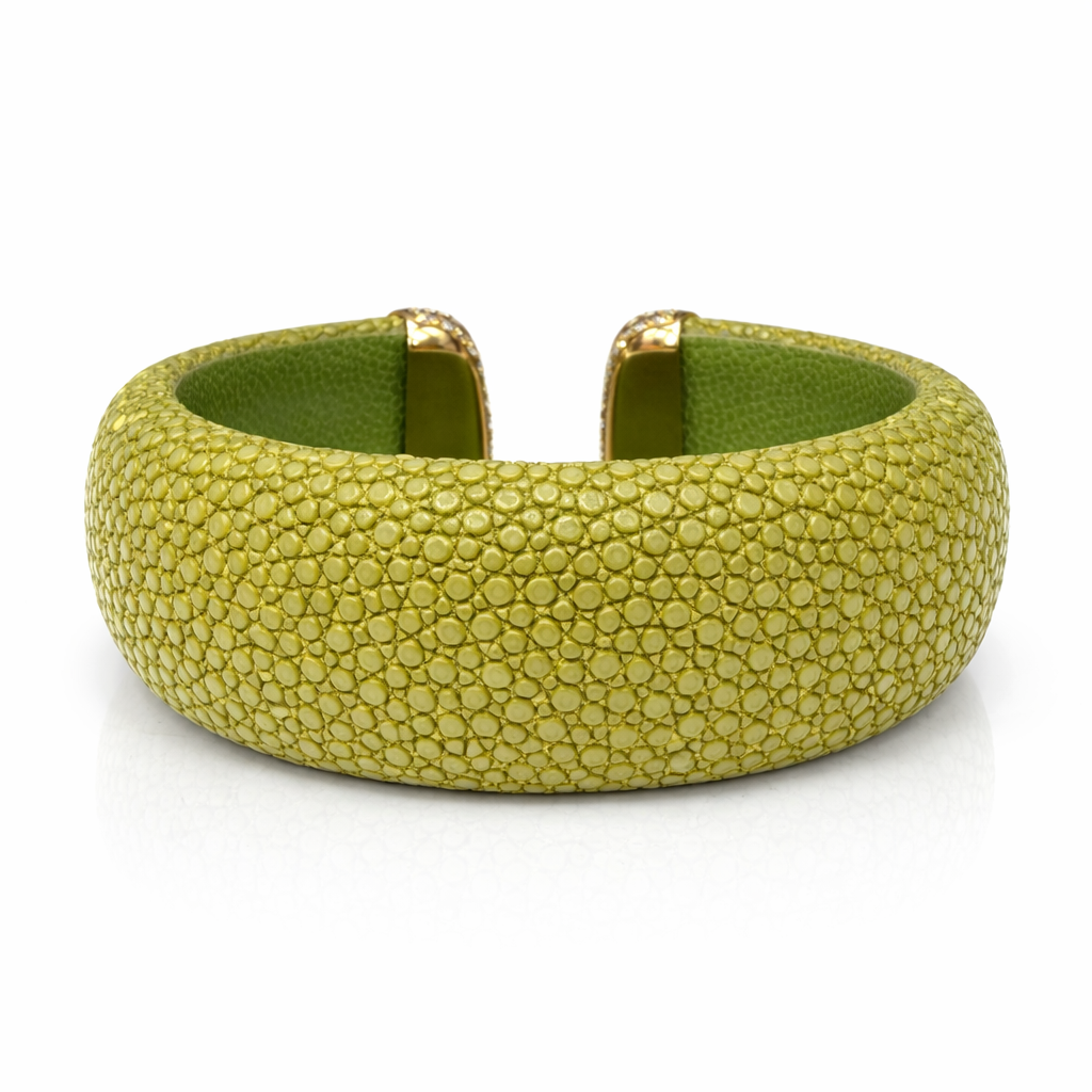 Stingray Bangle 6.57CT Diamonds 14K Yellow Gold 