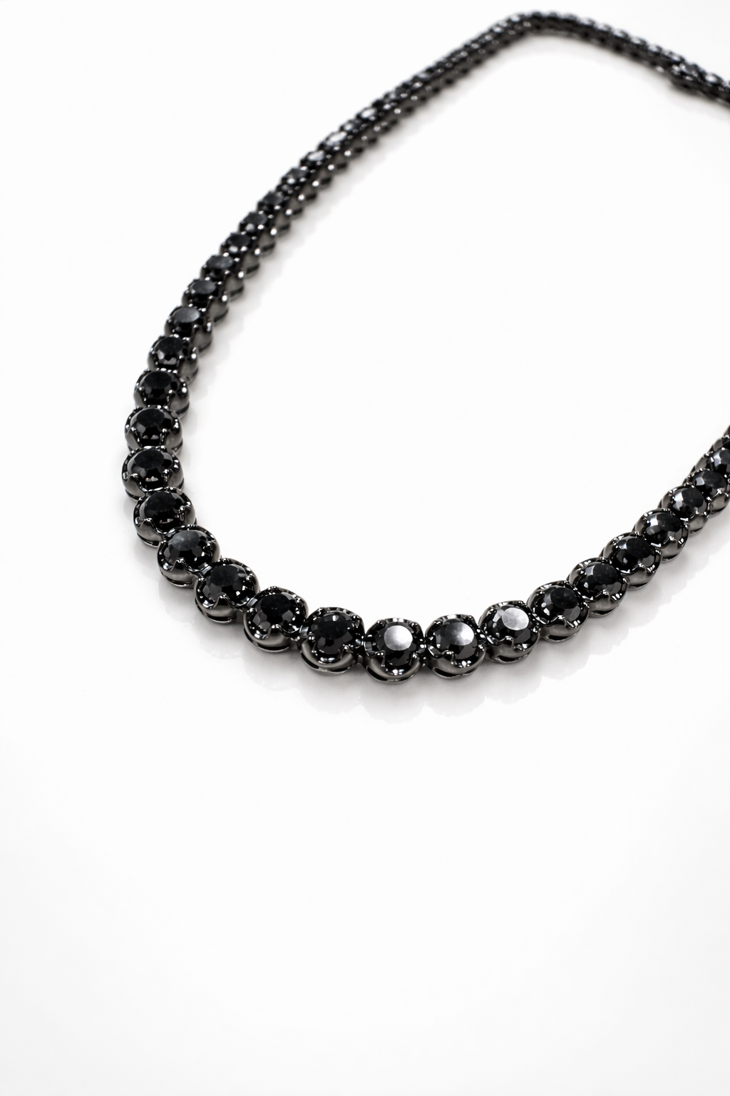 13.10CT Black Diamond Tennis Necklace 14K Gold