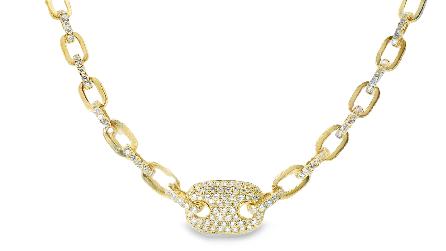 6.03CT Diamond Fashion Necklace 14k Yellow Gold