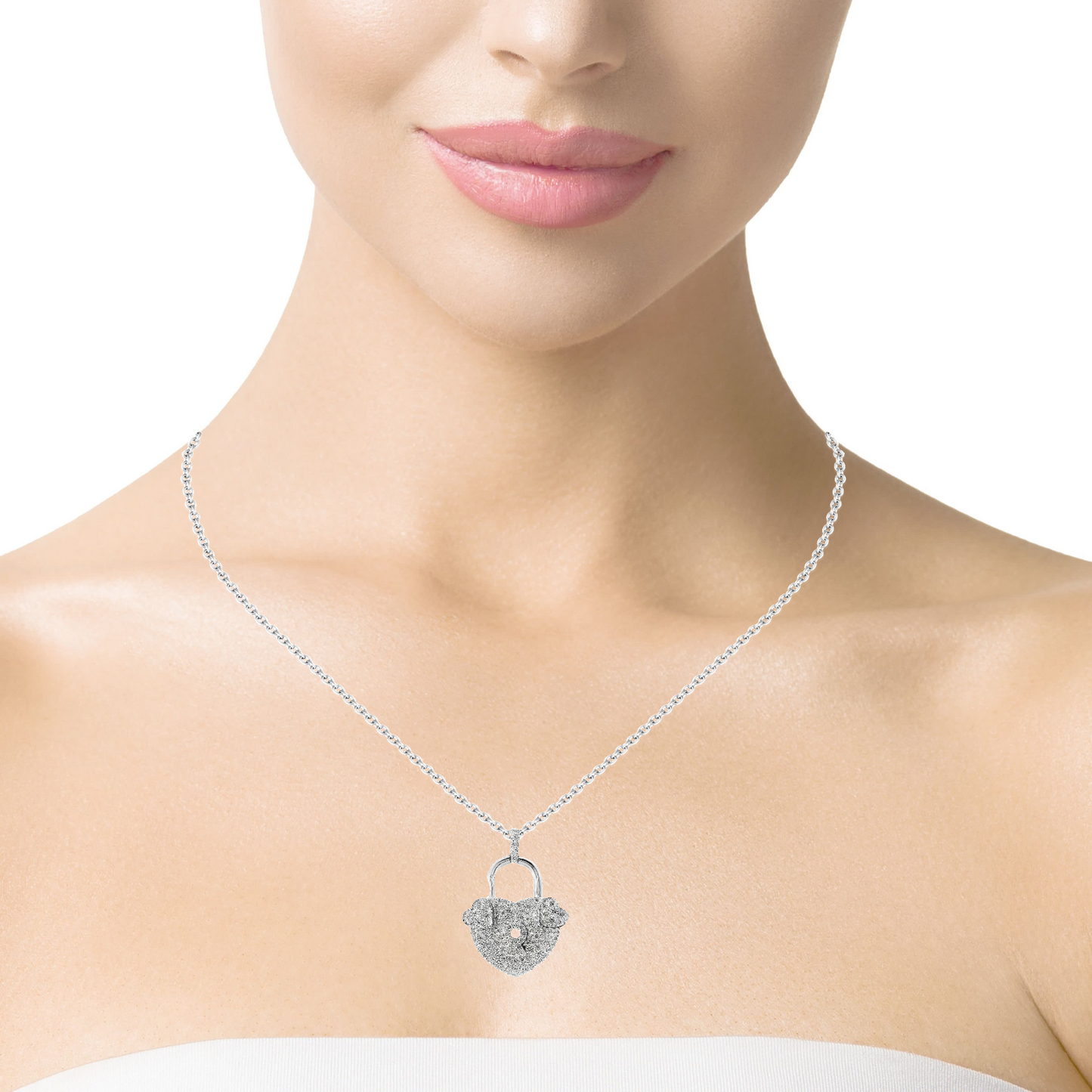 1.63CT Diamond Pendant 14k White Gold