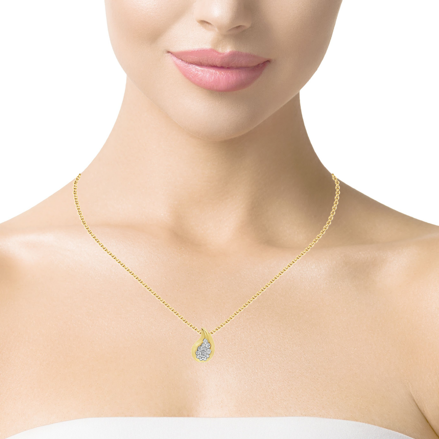 0.16CT Diamond Pendant 14k Yellow Gold