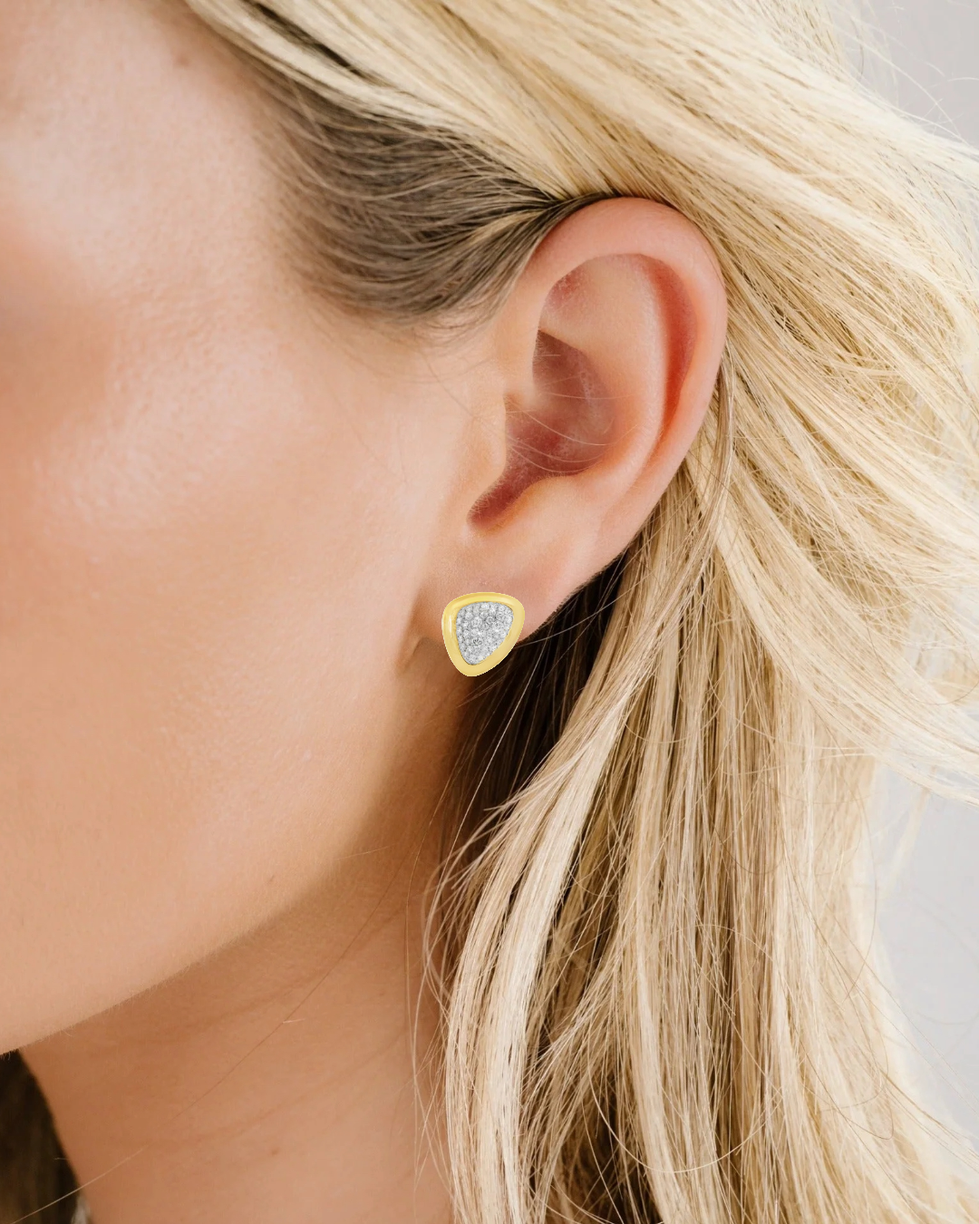 1.23CT Diamond Triluxe Earring 14k Yellow Gold