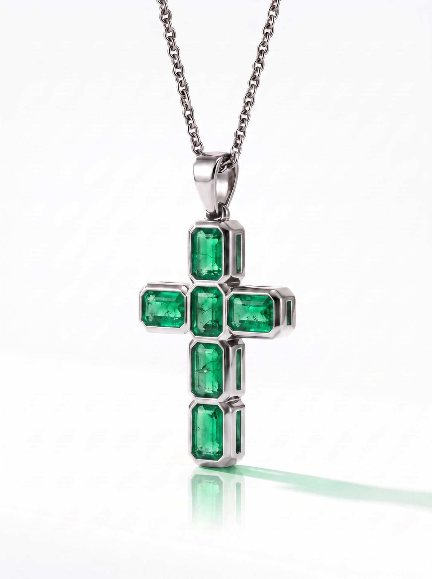 Emerald Argent Silver Cross