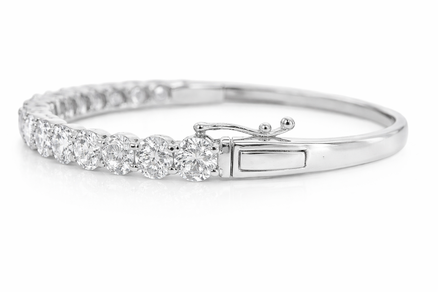 9.65CT Lab Diamond Bangle 14k White Gold